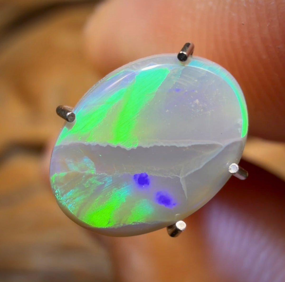 1.2cts - Lightning Ridge Solid Dark Opal Harlequin Type Rolling Flag Stone