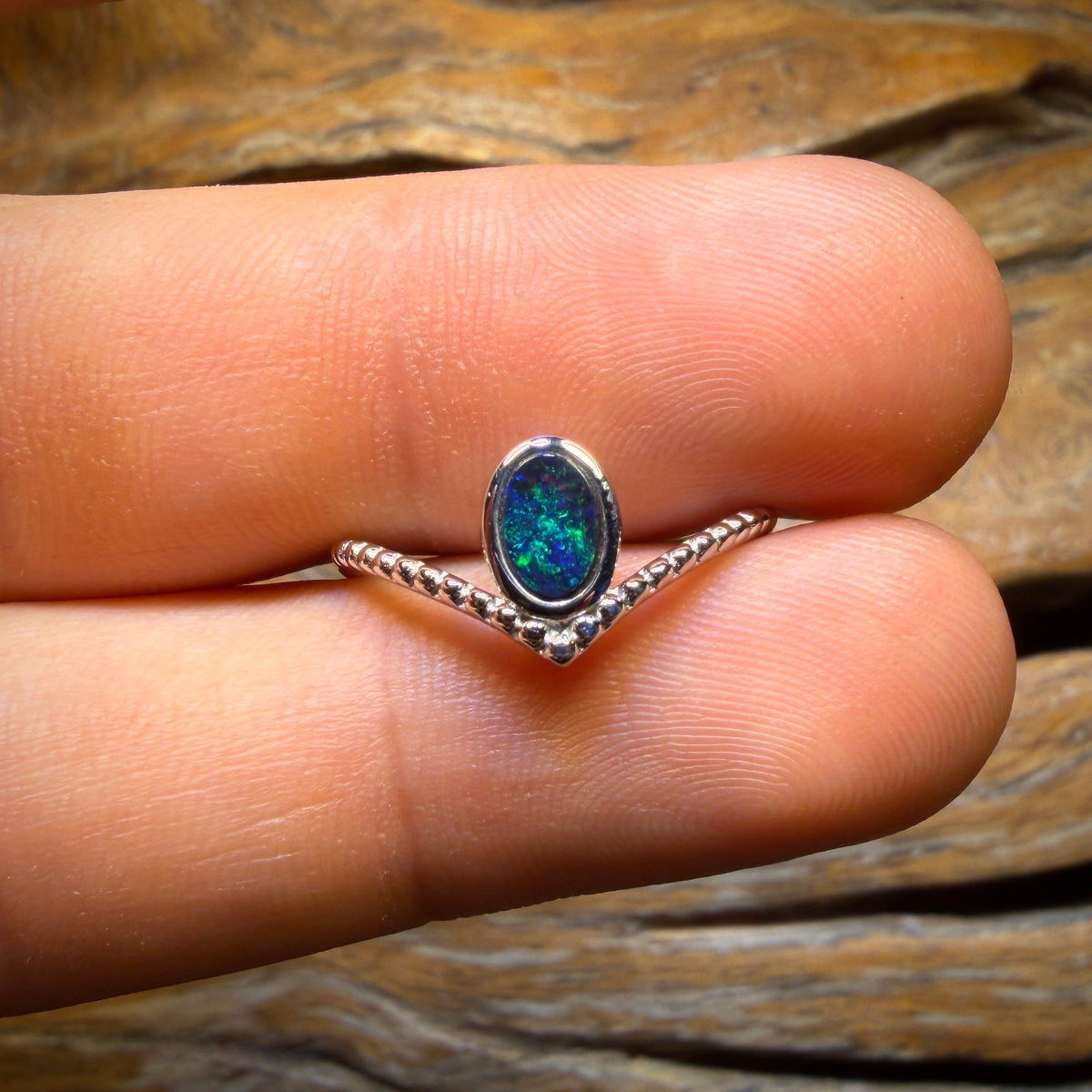 Sterling Silver - Queensland Boulder Opal Doublet Ring
