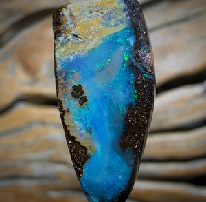 Solid Unisex Queensland Boulder Opal Pendant