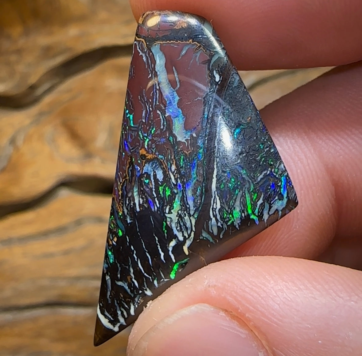 22.7cts - Top Tribal Australian Boulder Opal from Koroit - Opal Whisperers