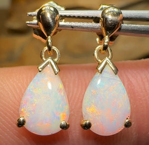 9k Gold - South Australian Crystal Opal Earrings - Opal Whisperers