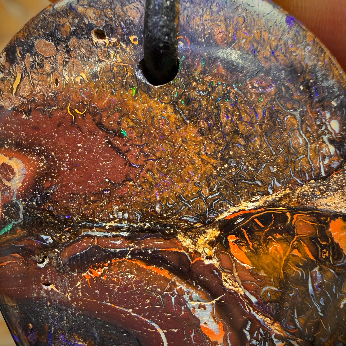 40 x 29mm - Drilled Tribal Queensland Boulder Opal Necklace
