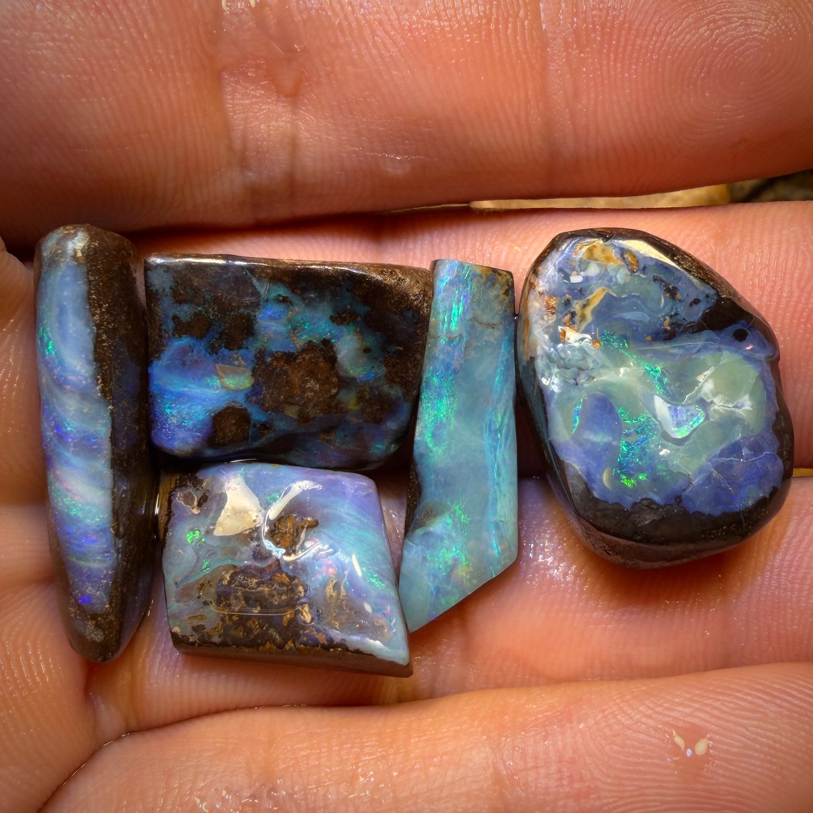 84.7cts - 5x Australian Boulder Seam Opal Rubs Parcel