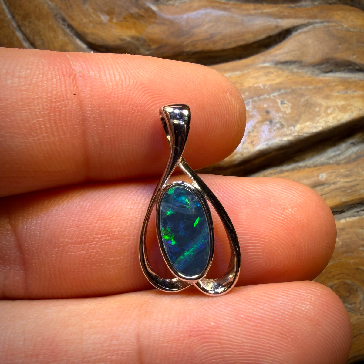Sterling Silver - Queensland Boulder Opal Doublet Pendant