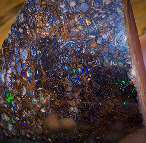 357.5cts - Electric Tribal Queensland Black Boulder Opal. Polished Specimen
