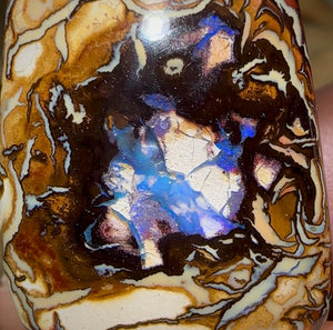 30 x 21mm - Drilled Australian Boulder Opal. TRIBAL PATTERN