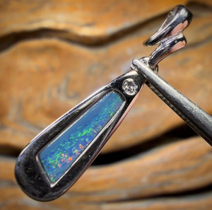 Sterling Silver - Queensland Boulder Opal Doublet Pendant