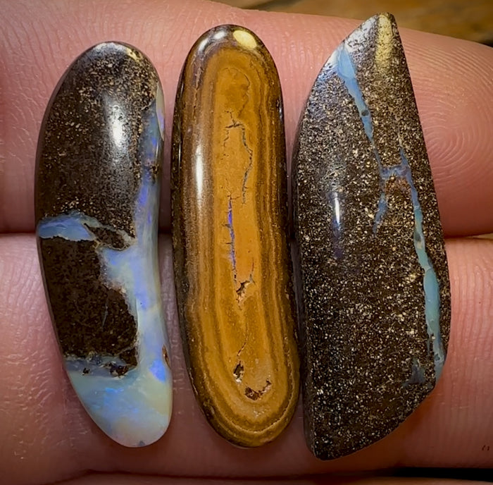 🔨 AUCTION 🔨 No Reserve 31.4cts - 3x Loose Queensland Boulder Opals. Parcel