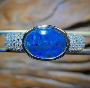 Sterling Silver - Queensland Boulder Opal Doublet Ring