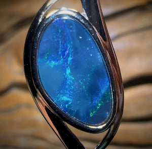 Sterling Silver - Queensland Boulder Opal Doublet Pendant BARGAIN