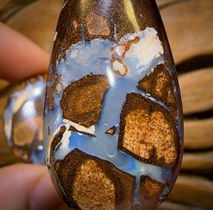 97.1cts - Big Queensland Boulder Seam Opal Pair from Winton BARGAIN