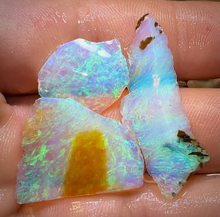 16.5cts - 3x Australian Yowah Crystal Opal Rough Pieces. Highly Prized Material