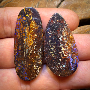 Buy1 Get 1 Free Card!72.3cts - “Partners” Tribal Queensland Boulder Opal Pair