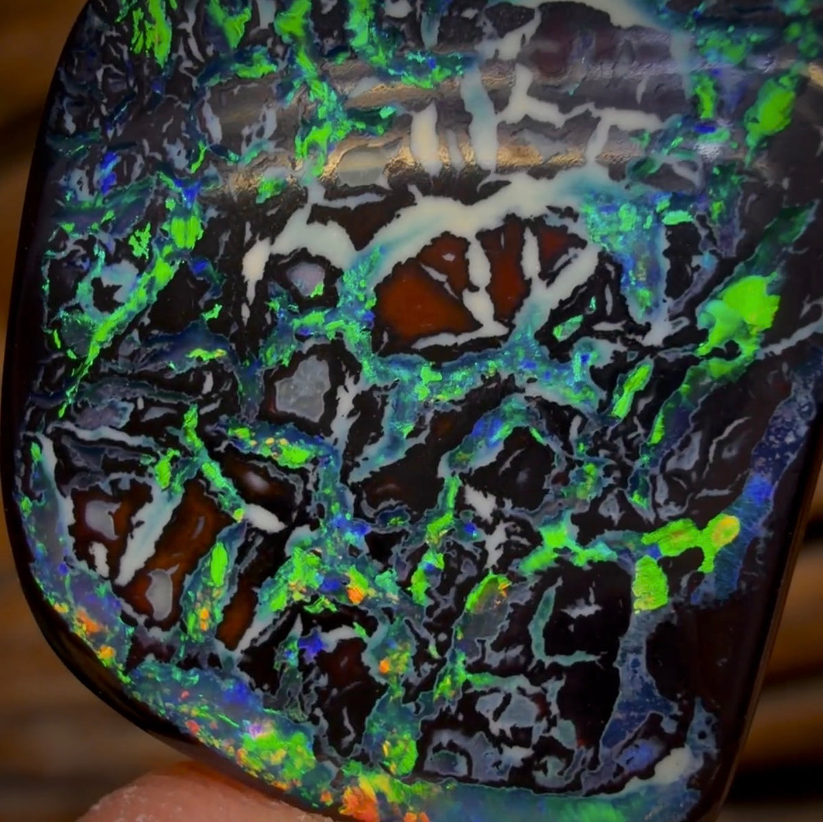 30.1cts - TOP Tribal Australian Black Boulder Opal from Koroit
