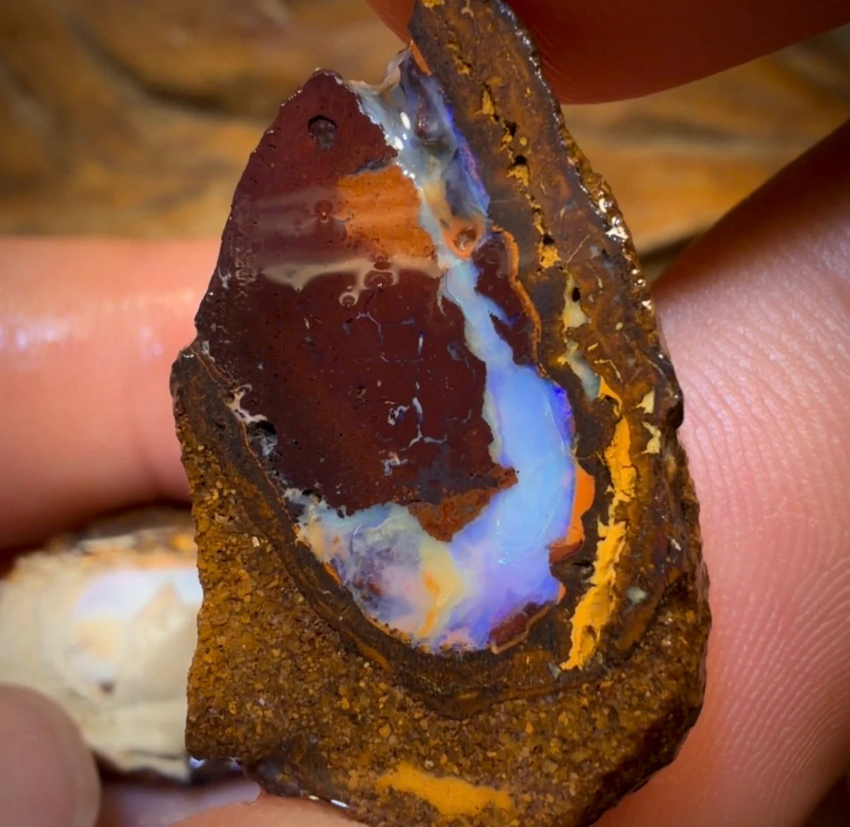 47.1cts - Yowah Nut Partial Crystal Centre Rough Specimen Pair