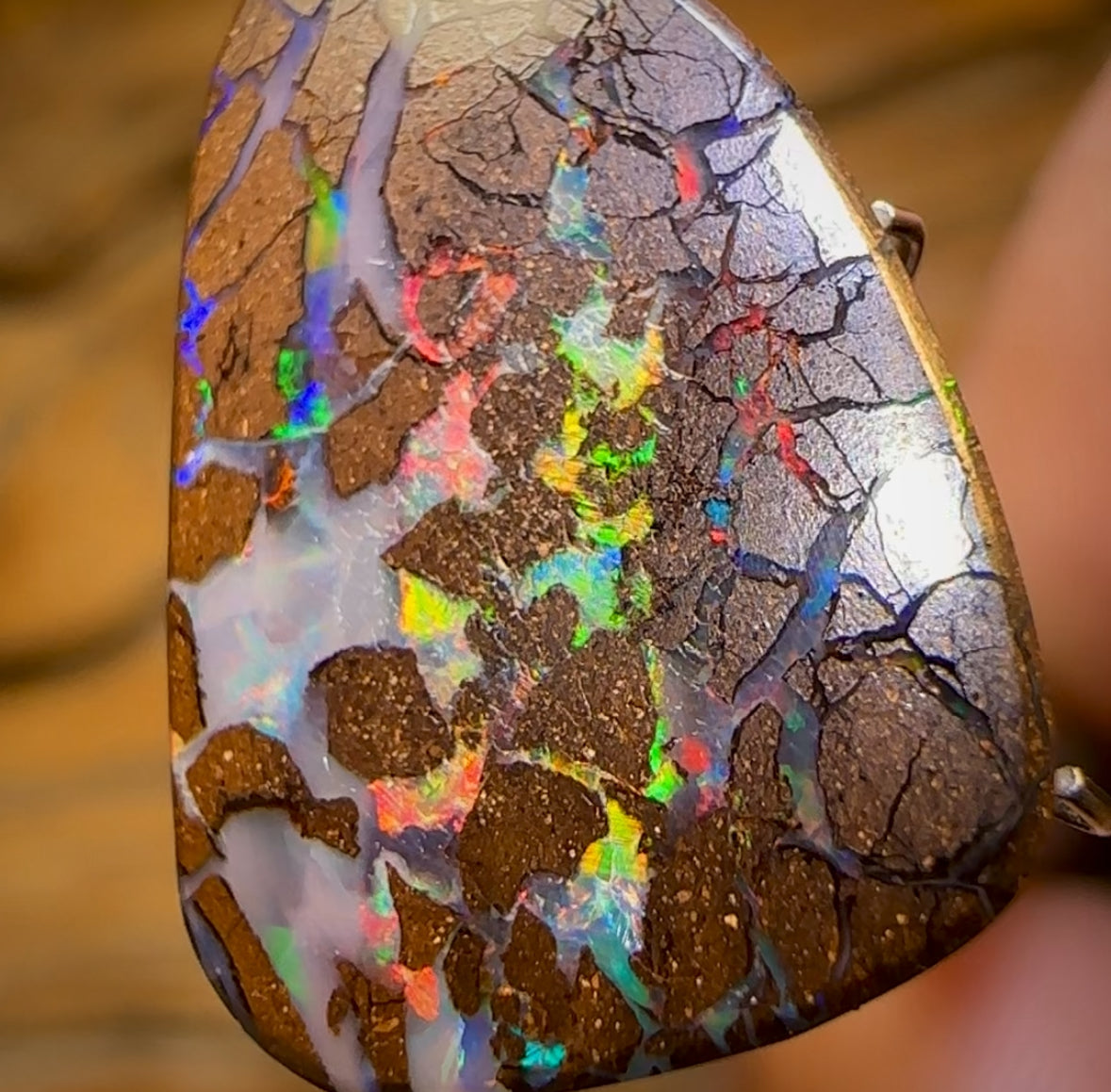 10.3cts - Queensland Boulder Opal from Yowah. Red Multicolours!