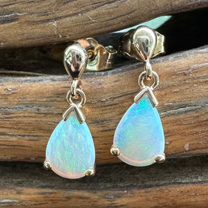 9k Gold Solid Opal Earrings - Hand Made - Opal Whisperers