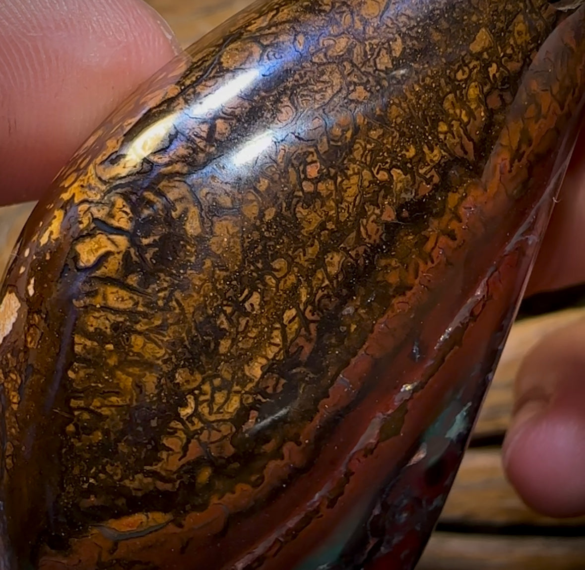 72 x 36mm - HUGE Drilled Boulder Opal Pendant w/ Eco Friendly Vegan Cord