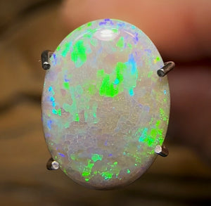 1.35cts - Solid Lightning Ridge Semi Black Opal - Opal Whisperers