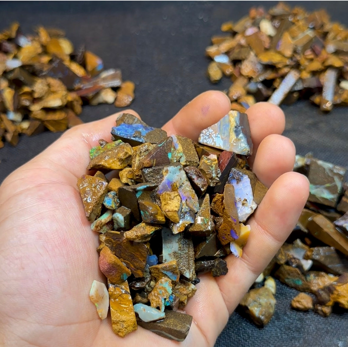 180g - Small/Tiny Boulder Opal Rough Chips and Off Cuts - Opal Whisperers