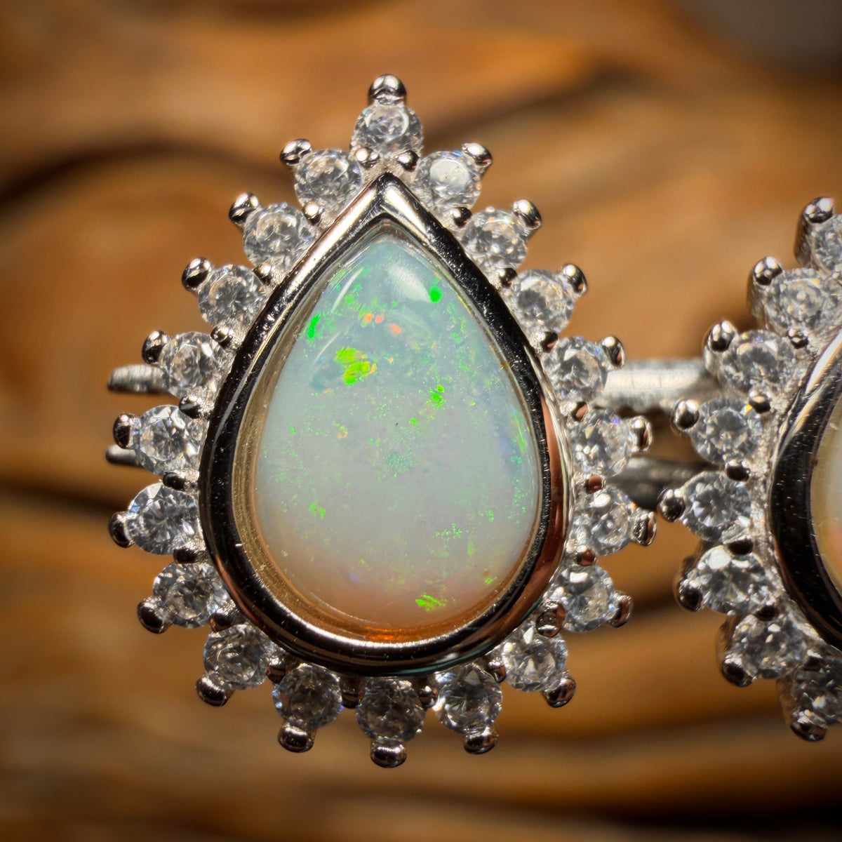 Sterling Silver - South Australian Crystal Opal Stud Earrings