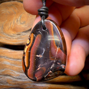 38 x 27mm - Drilled Queensland Boulder Opal Necklace