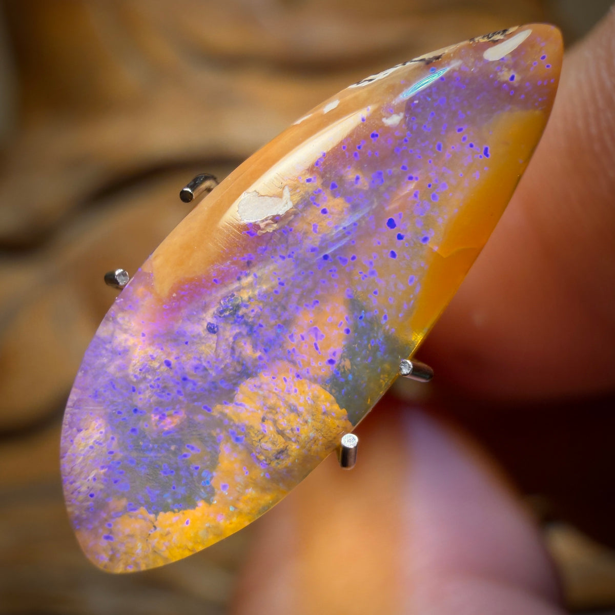 3.4cts - Purple Reef Solid Australian Boulder Pipe Opal