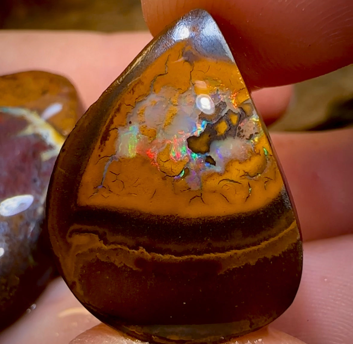 147.4cts - 3x Australian Boulder Opal Rubs. Yowah Opal - Opal Whisperers
