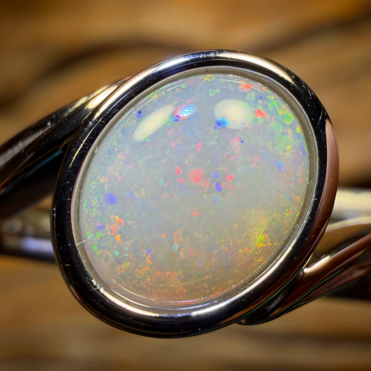 Wildcard! Sterling Silver - Solid South Australian Crystal Opal Ring