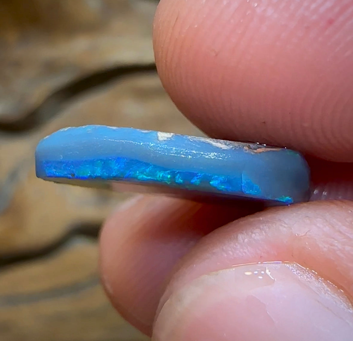 4.15cts - Lightning Ridge Black Opal Rub - Opal Whisperers