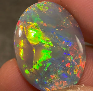 7.45cts - TOP Red Multi Large Red Semi Black Opal Investment Gem from Lightning Ridge - Opal Whisperers