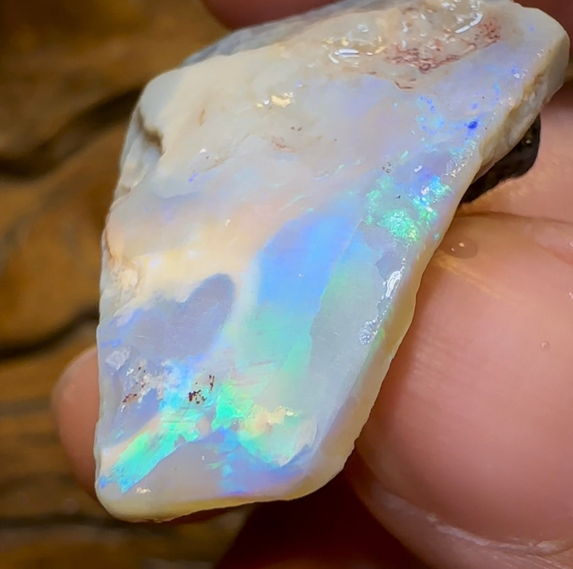 58.2cts - Dark Opal Rough Piece from Lightning Ridge. Flag/Chaff - Opal Whisperers