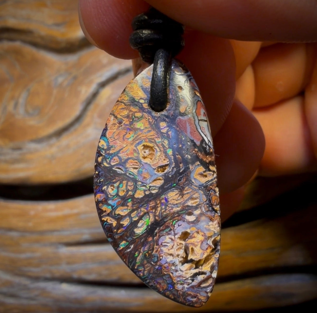 31 x 15mm - Drilled Tribal Queensland Boulder Opal Necklace
