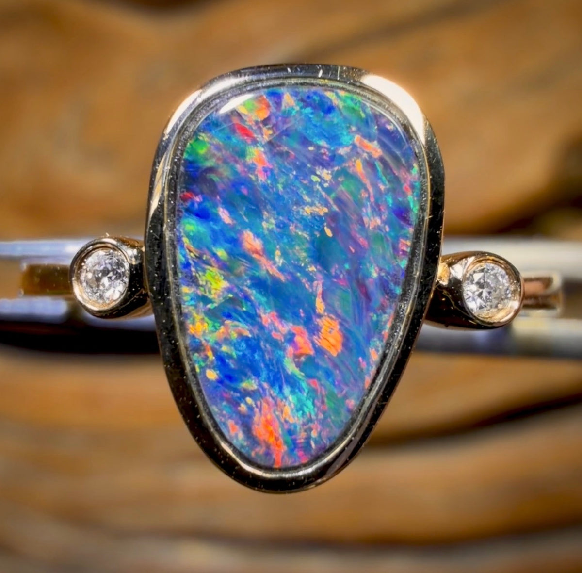 14k Gold - Queensland Boulder Opal Doublet Ring