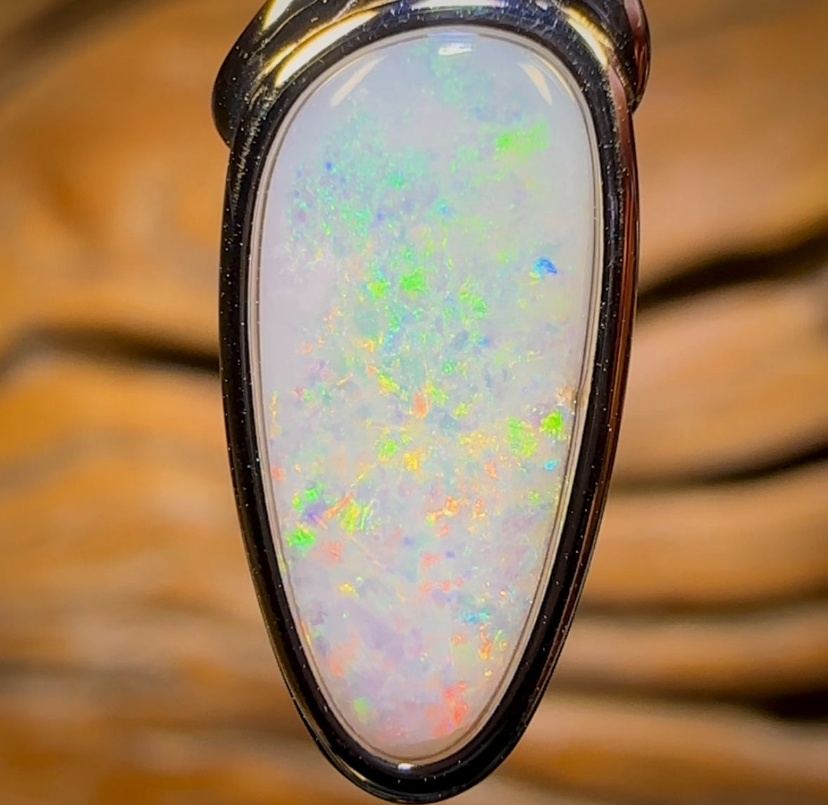 Sterling Silver - Solid South Australian White Opal Pendant