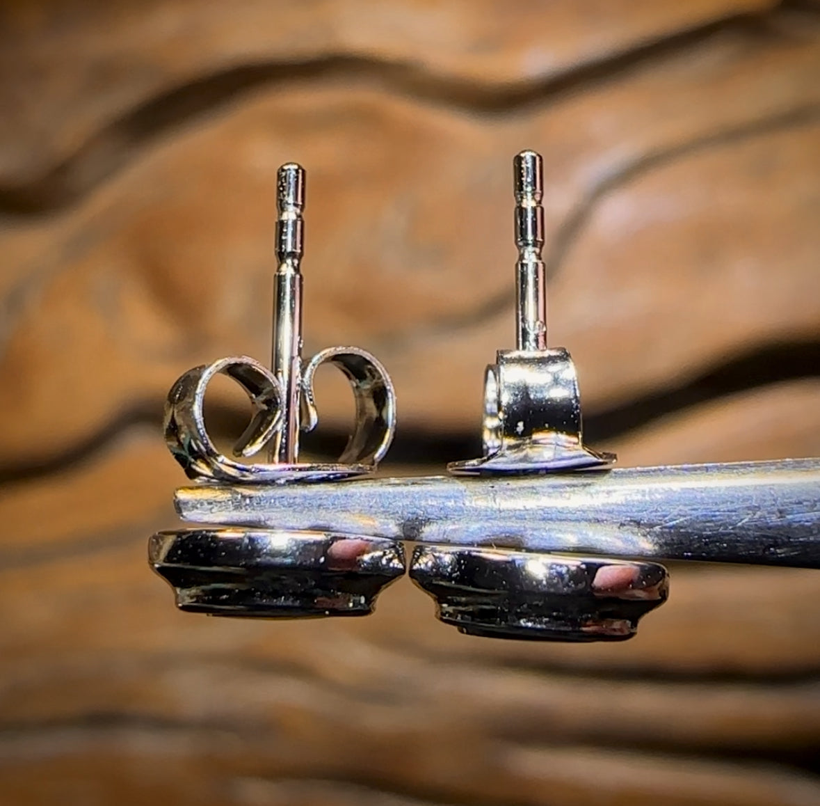 Sterling Silver - Australian Boulder Opal Doublet Stud Earrings Blue/Green. Bulk Listing