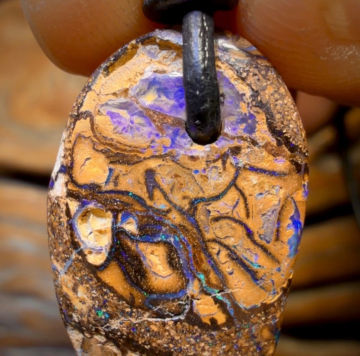 29 x 15mm - Drilled Tribal Queensland Boulder Opal Necklace