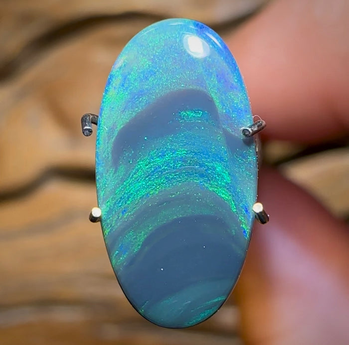 1.7cts - Lightning Ridge Semi Black Opal. Unique Pattern - Opal Whisperers