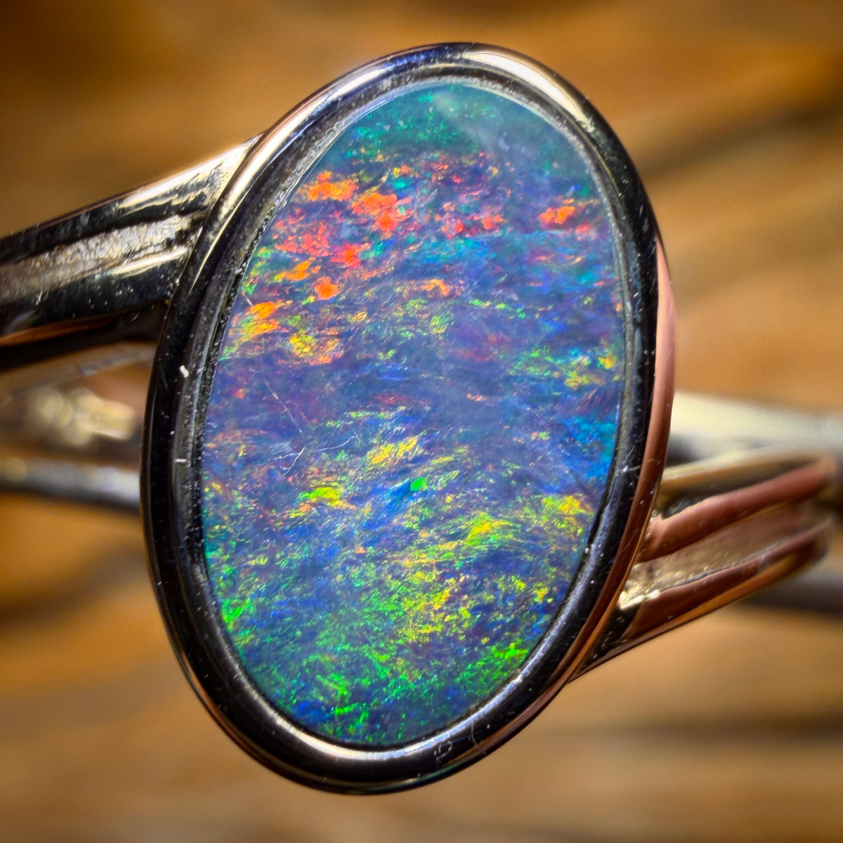 Sterling Silver - Queensland Boulder Opal Doublet Ring