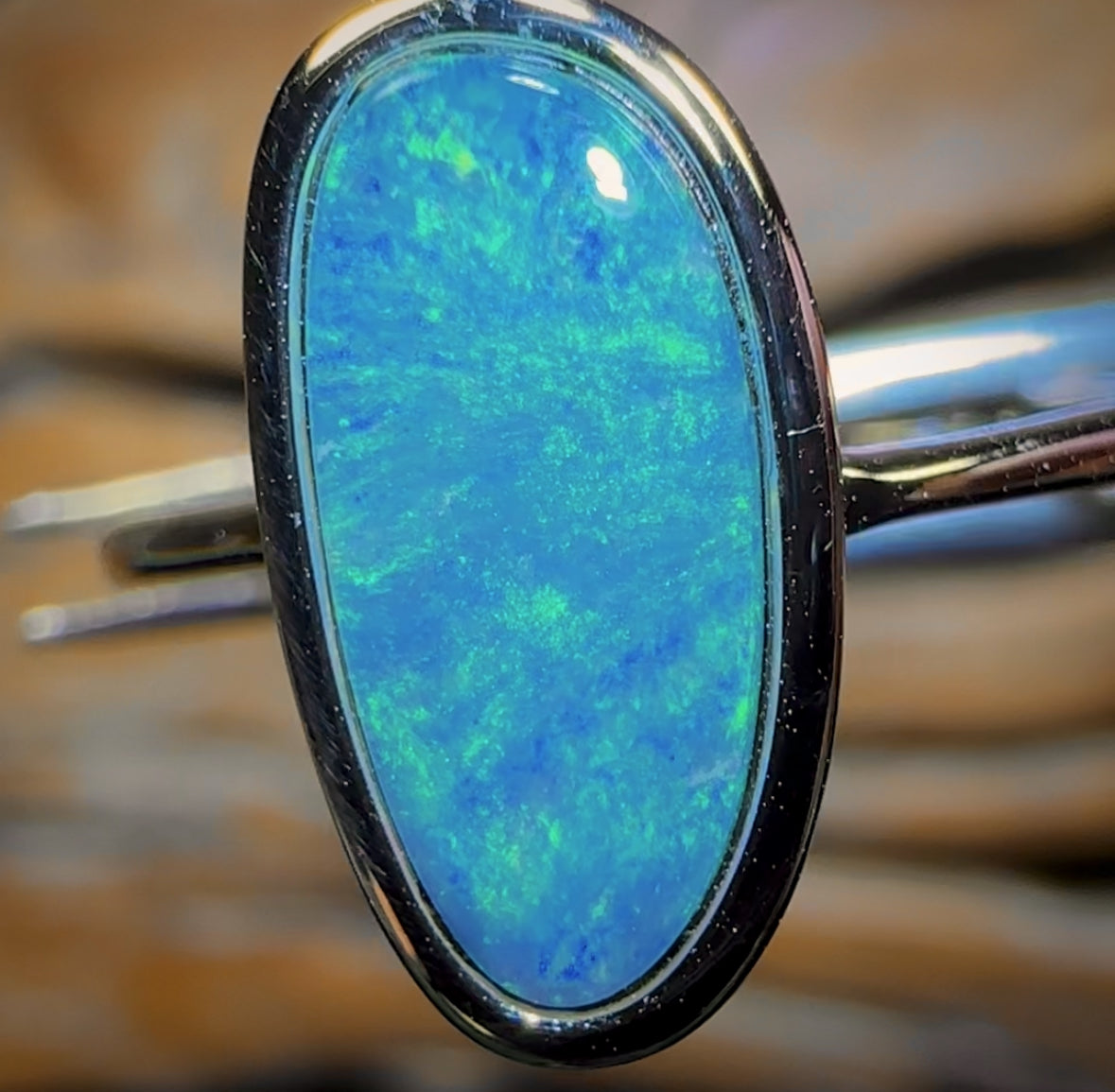 Sterling Silver - Queensland Boulder Opal Doublet Ring