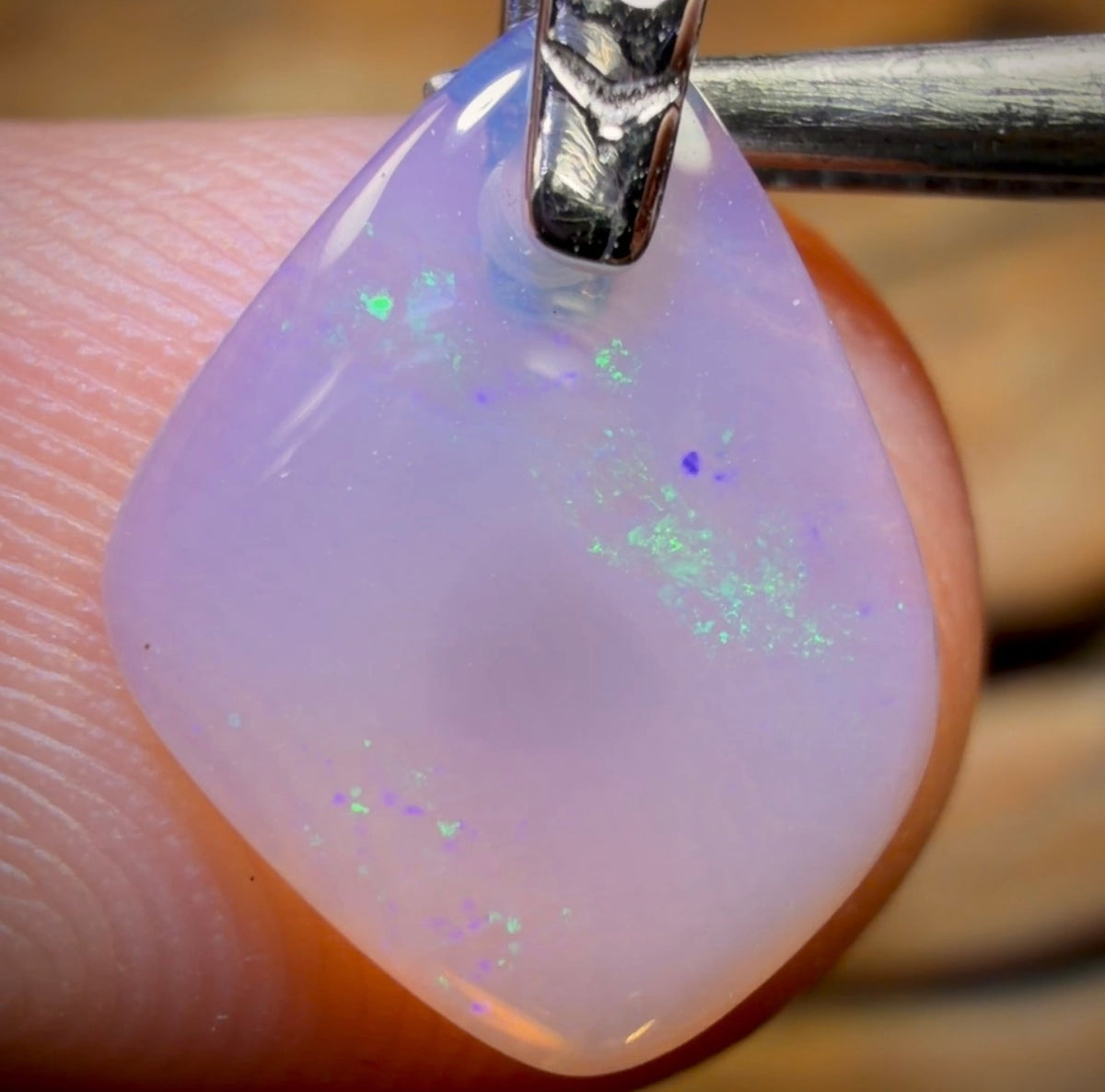 Sterling Silver - South Australian Solid Crystal Opal Pendant