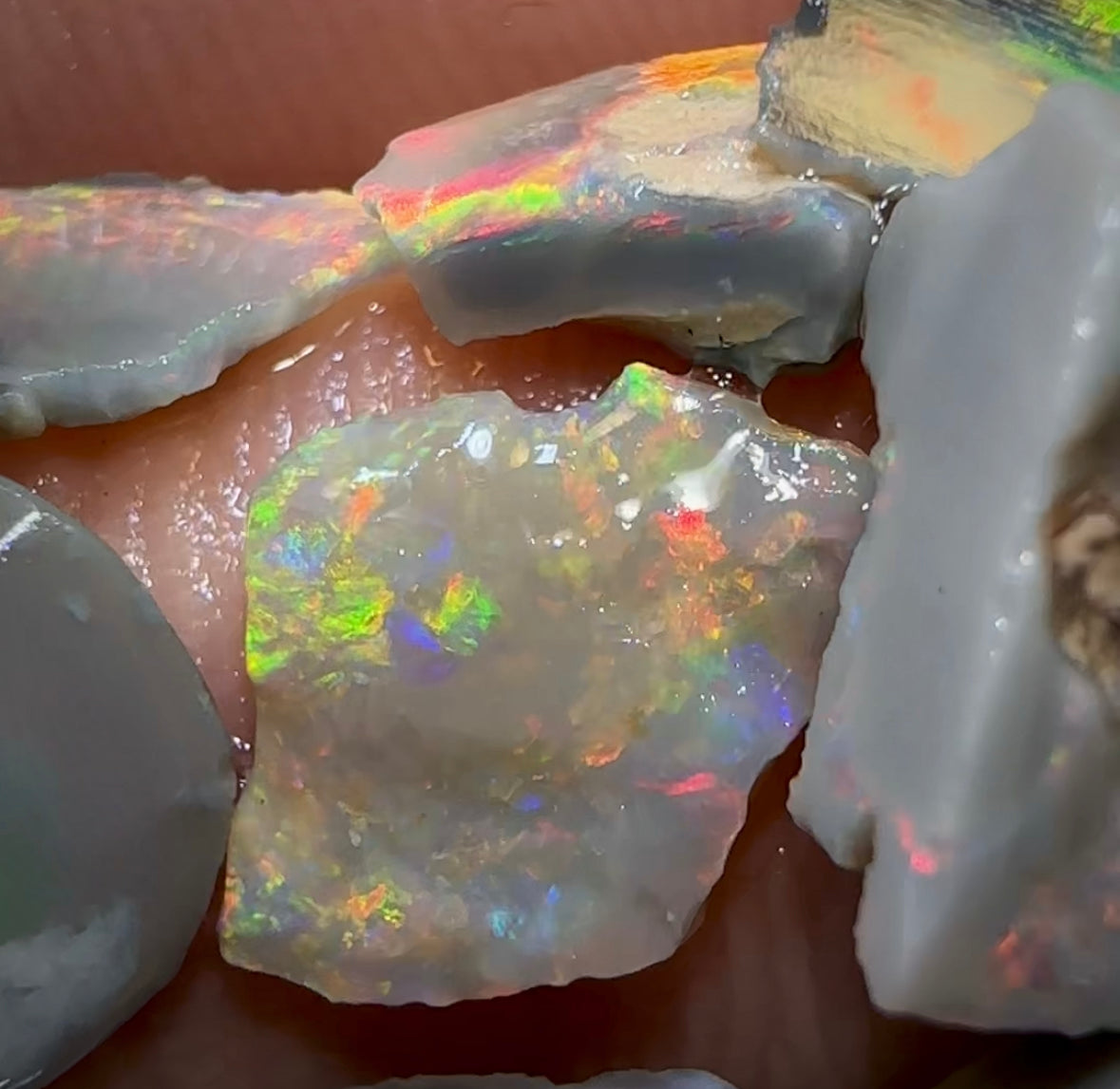 13.4cts - 8x Lightning Ridge Dark Opal Rough Parcel - Opal Whisperers