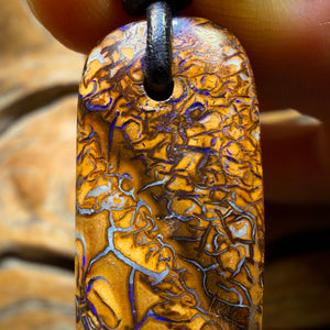 Wildcard! 32 x 15mm - Drilled Tribal Queensland Boulder Opal Necklace