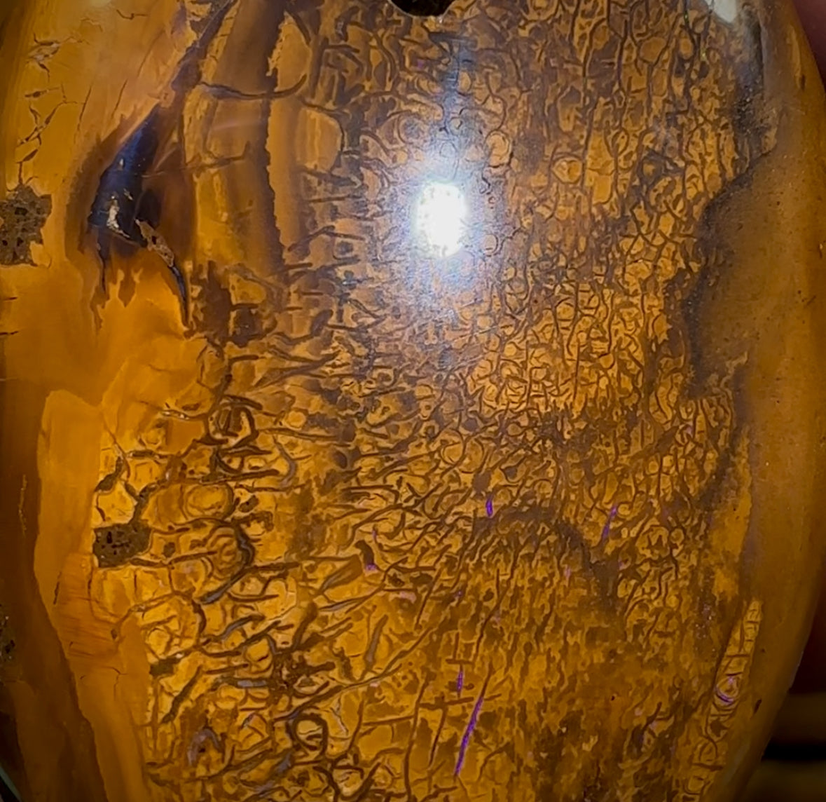 52 x 37mm - BIG Oval Drilled Boulder Opal Pendant w/ Eco Friendly Vegan Cord