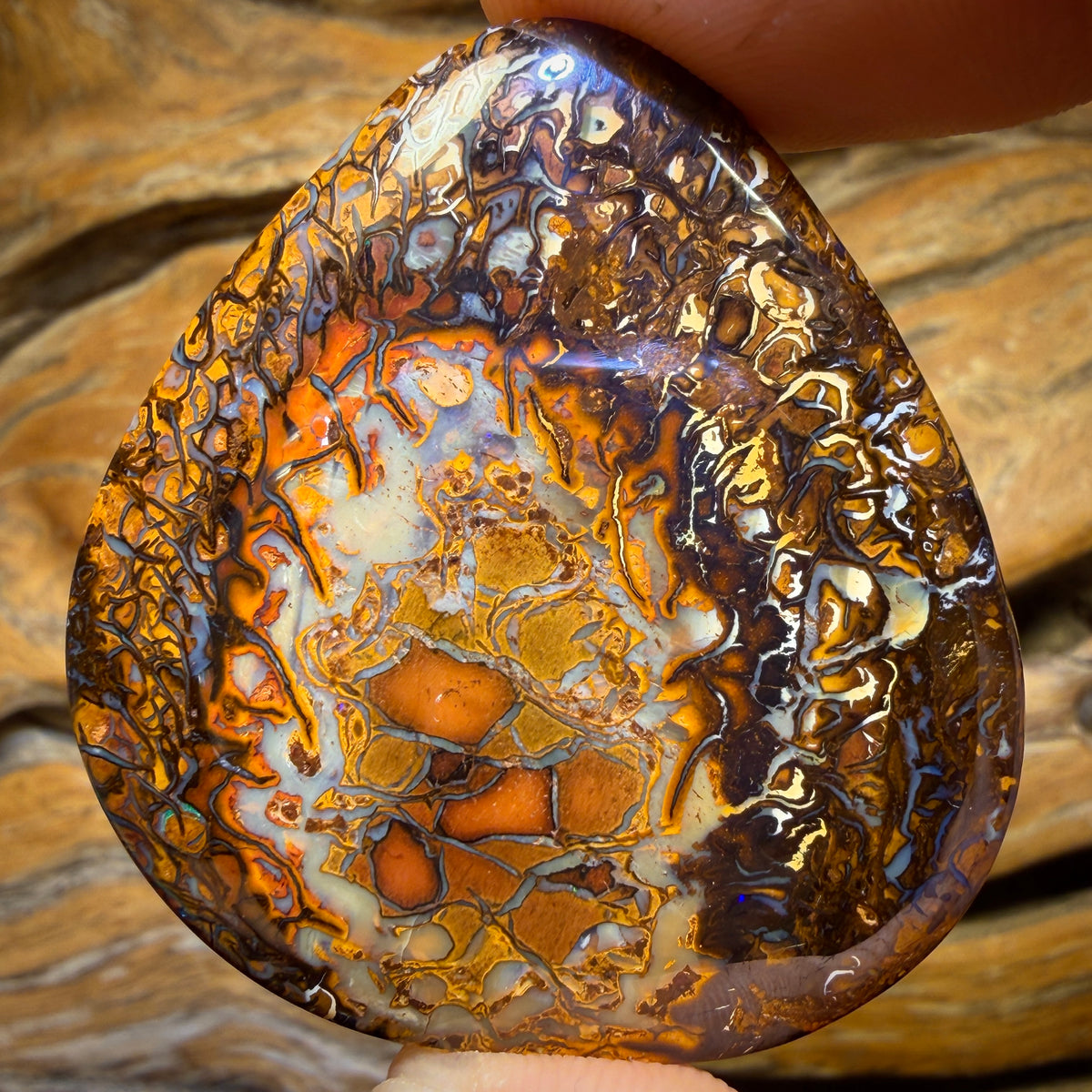 50% Off Card! 129.7cts - Co Big Tribal Queensland Boulder Opal from Yowah. Double Sided