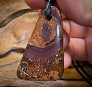 Auction Fall-Through = Your Gain! 🔥 Now More Than 50% Off RRP 🚨 47 x 26mm - Drilled Boulder Opal Pendant w/ Eco Friendly Vegan Cord
