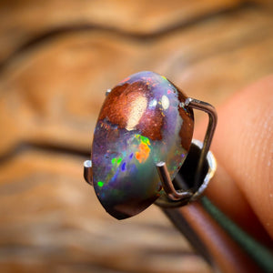 1.15cts - “Little Red Multi Rippa” Australian Crystal Center Boulder Opal from Yowah