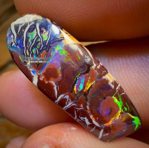 17.2cts - ‘Rainbow Six’ Top Tribal Boulder Opal from Koroit. Red Multicolours!