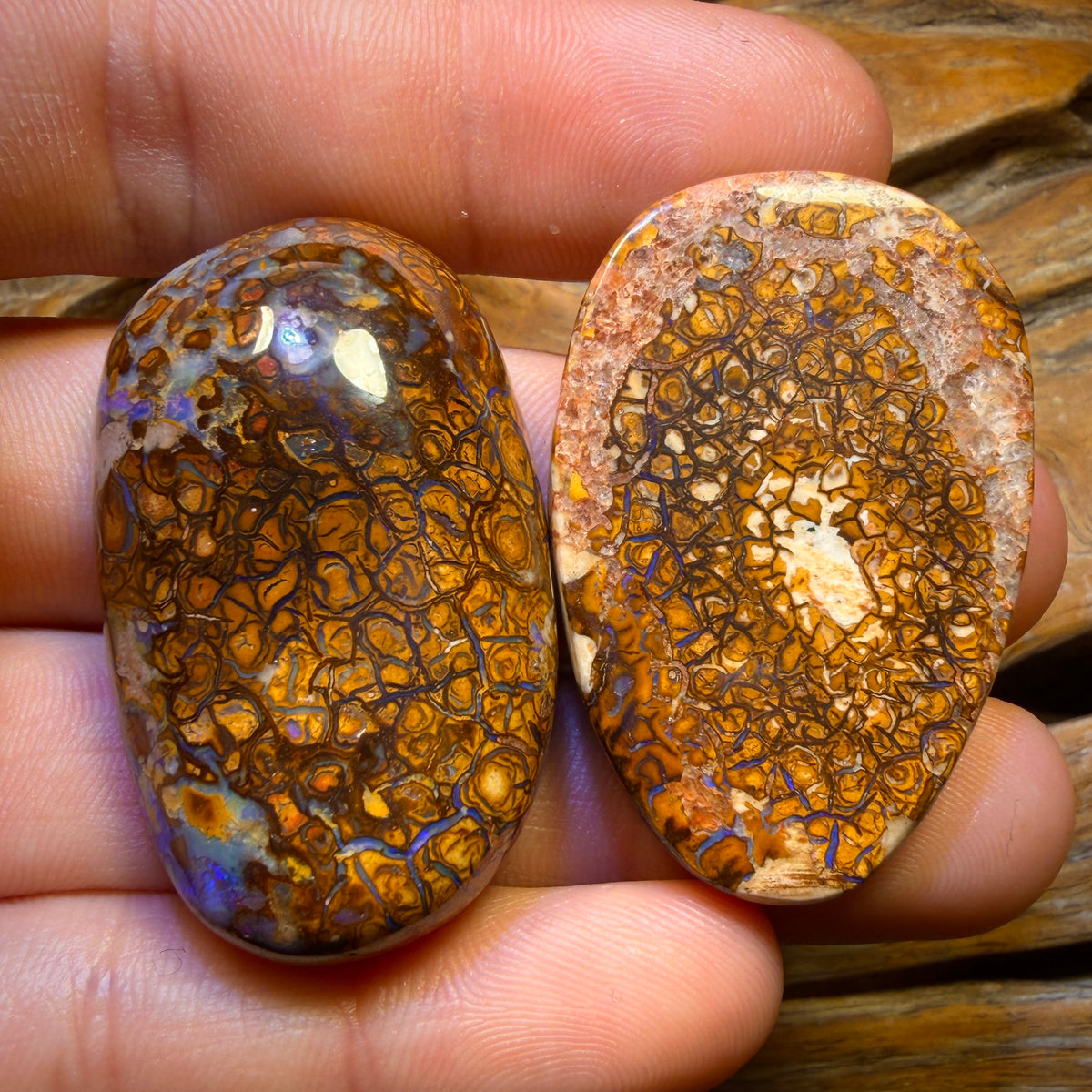 Half Price Card! 192cts - Yowah Nut Tribal / Crystal Centre Opal Pair. Double Sided