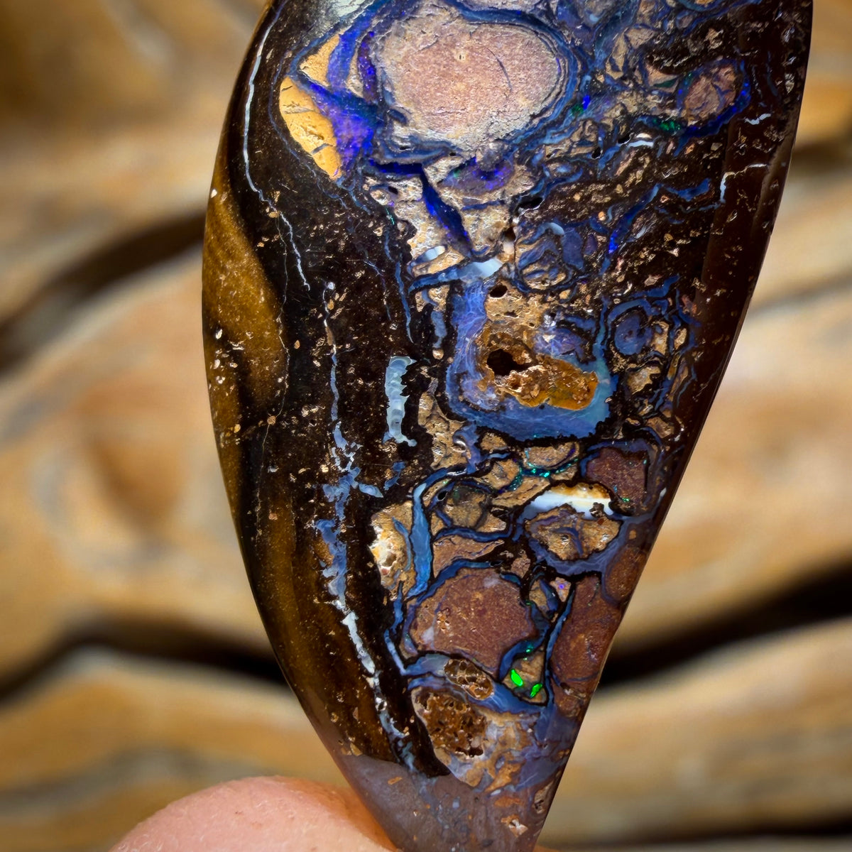 29 x 14mm - Gebohrter Tribal Queensland Boulder Opal